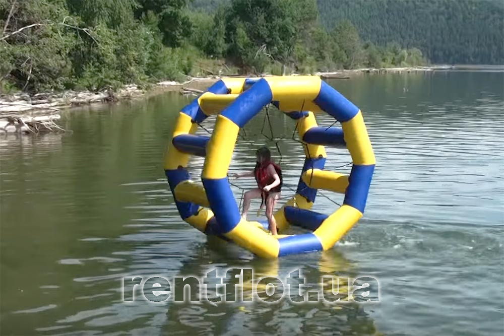 Enlarge the photo of the water attraction on squirrel wheels Squirrel wheel water attraction