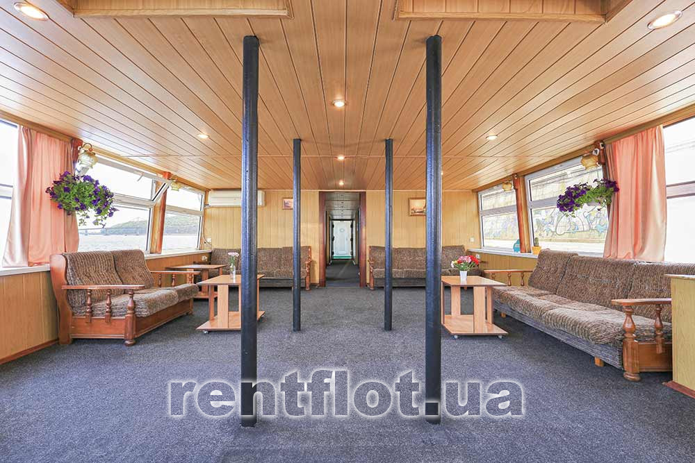 Enlarge photo of the recreation area on the lower deck of the motor ship Rezon Rest area on the lower deck of the motor ship Rezon