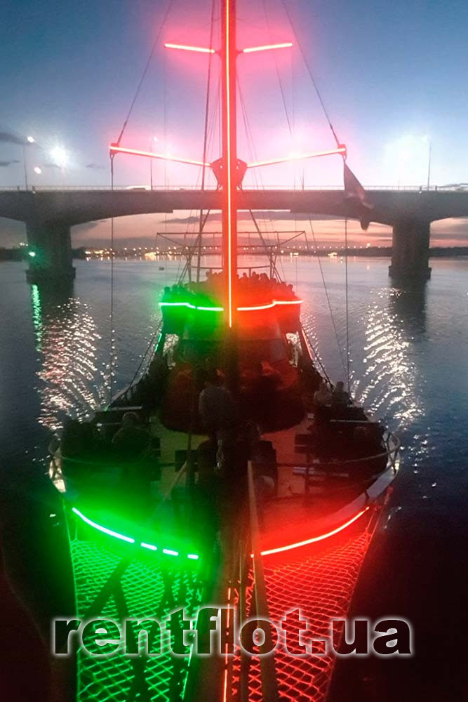 Enlarge photo of the night illumination of the brigantine Corsair Night illumination of the brigantine Corsair