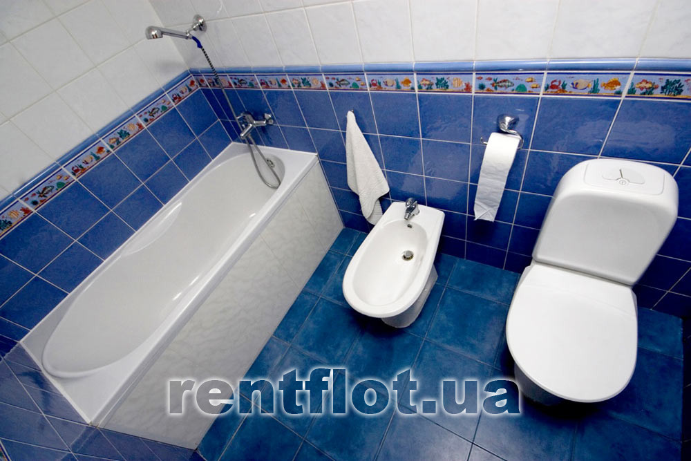 Enlarge photo of the latrine in the luxury cabin on the motor ship Edem Toilet in a luxury cabin on the motor ship Edem