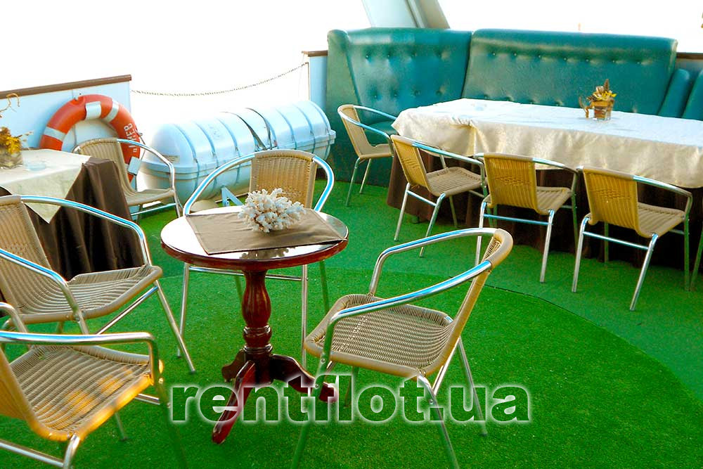 Enlarge photo of furniture on the open terrace of motor ship Edem Furniture on the open terrace of the motor ship Edem