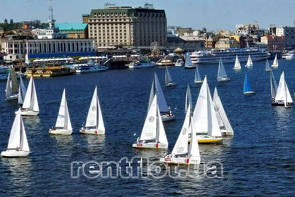 Збільшити фото корпоративної парусної регати в акваторії Києва Корпоративна парусна регата в акваторії Києва