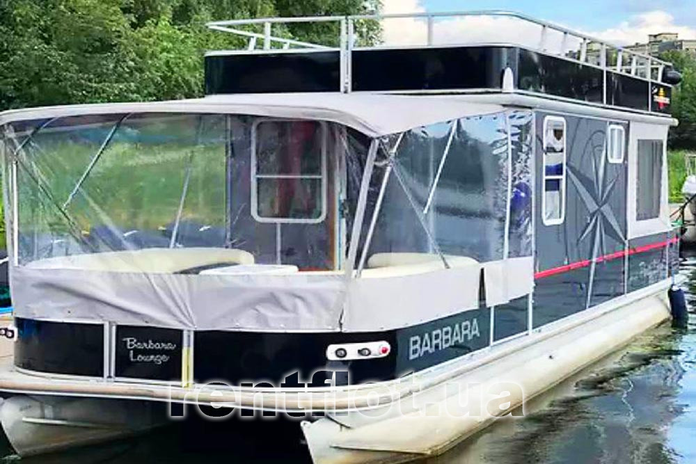 Enlarge photo of covering the open bow deck of the Party Cruiser Barbara Covering the open bow deck of the Party Cruiser Barbara