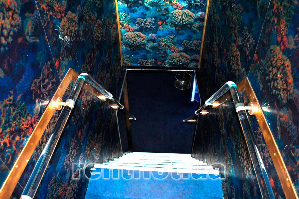 Enlarge photo of the inner ladder between the decks of the motor ship of the catamaran Khadzhibey Internal ladder between the decks of the motor ship of the catamaran Hadzhibey
