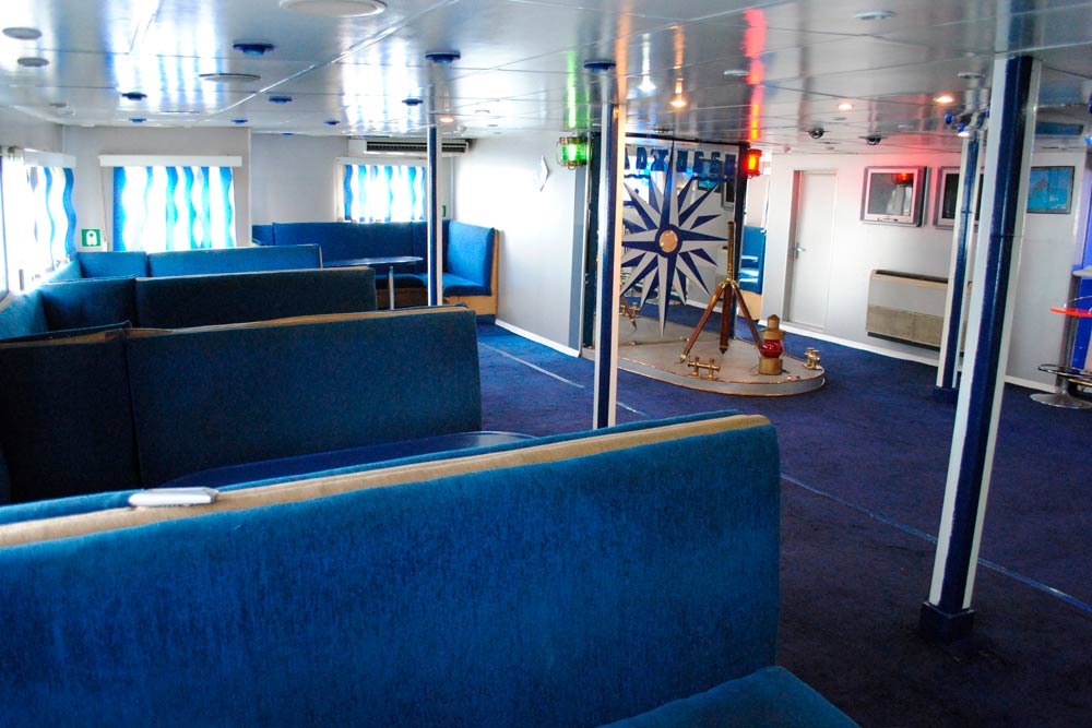 Enlarge photo of the saloon of the lower deck of the motor ship of the catamaran Hadzhibey Salon of the lower deck of the motor ship of the catamaran Hadzhibey