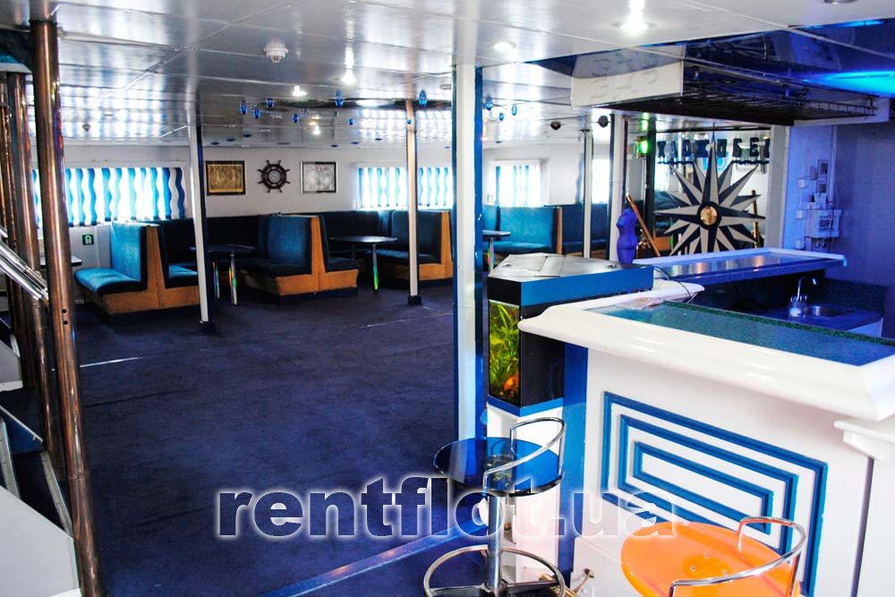 Enlarge photo of the bar on the lower deck of the motor ship of the catamaran Hadzhibey Bar of the lower deck of the motor ship of the catamaran Hadzhibey