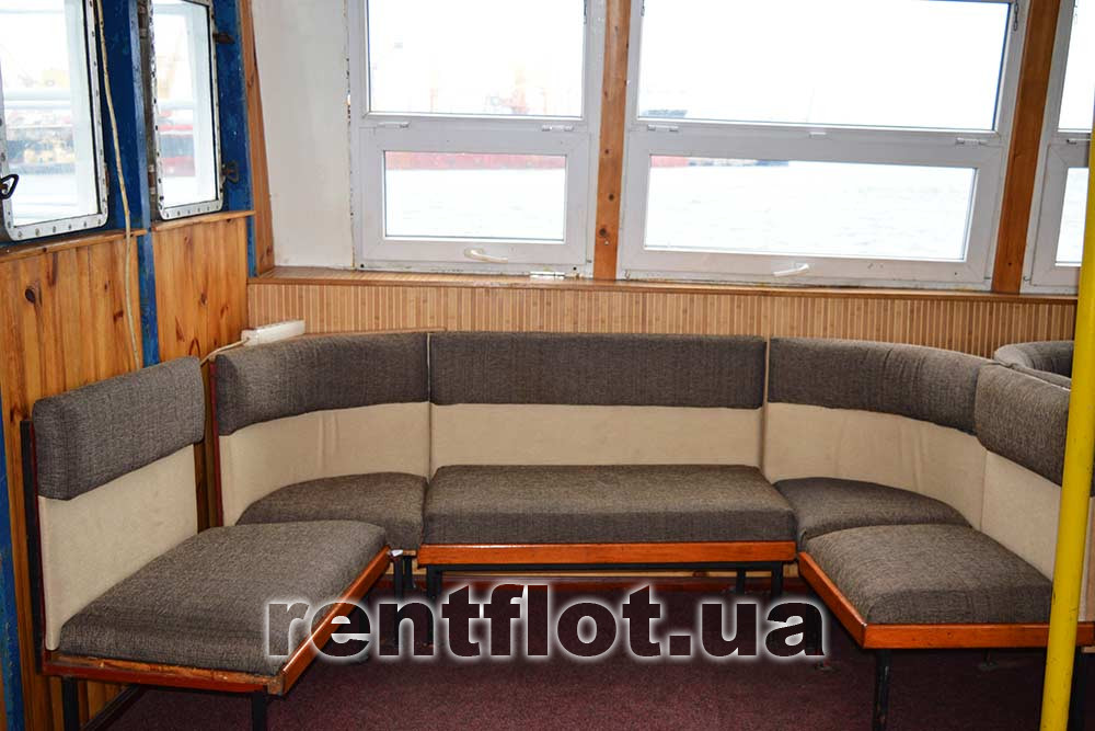 Enlarge photo of the sofa for guests in the salon of the motor ship Valencia Sofa for guests on the motor ship Valencia