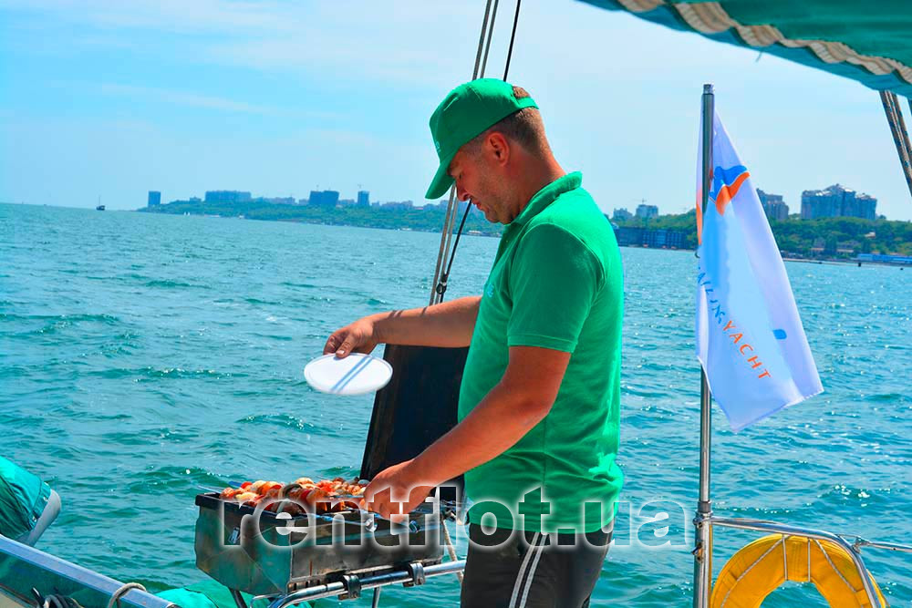 Enlarge photo of barbecue on catamaran Ocean Shish kebab on the Ocean catamaran