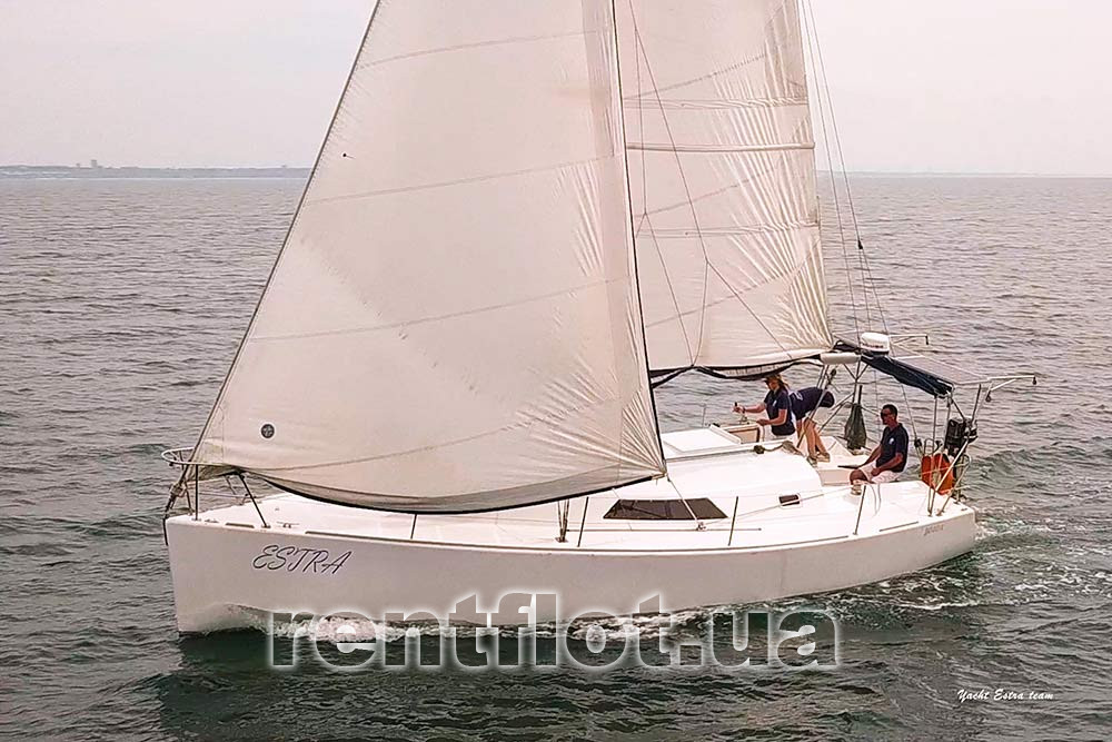 Enlarge photo of sailing yacht Estra from a bird's eye view Sailing yacht Estra from a bird's eye view