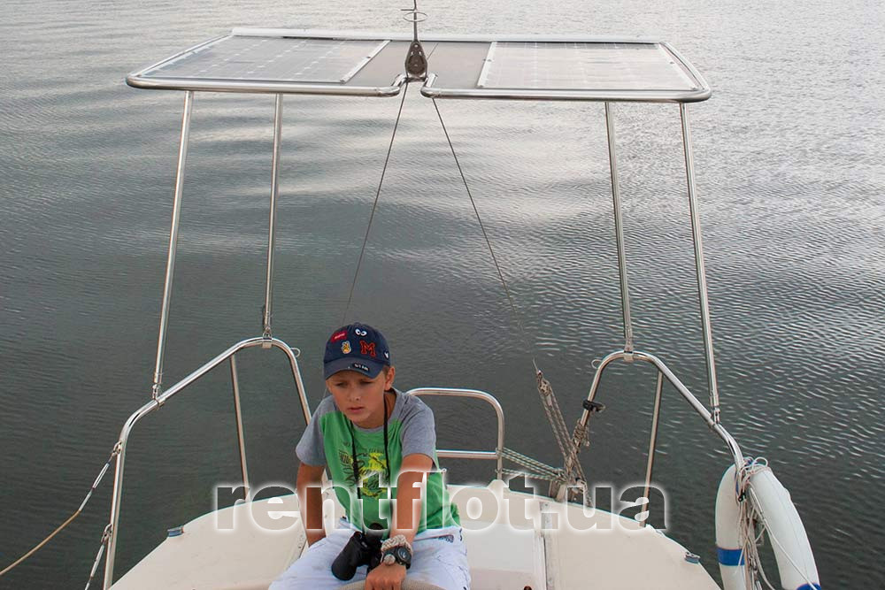 Enlarge photo at the stern of sailing yacht Lauri At the stern of sailing yacht Lauri