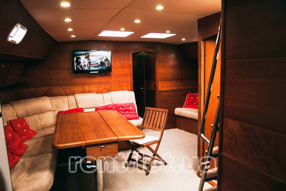 Enlarge photo of the saloon of sailing yacht Olga Saloon of sailing yacht Olga