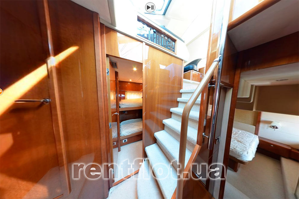 Enlarge photo of the internal gangway to the cabins of motor yacht Princess-45 Internal ladder to the cabins of motor yacht Princess-45
