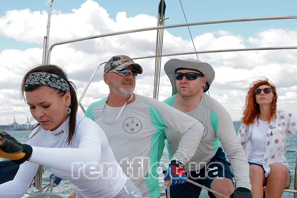 With friends on sailing yacht Svetlana